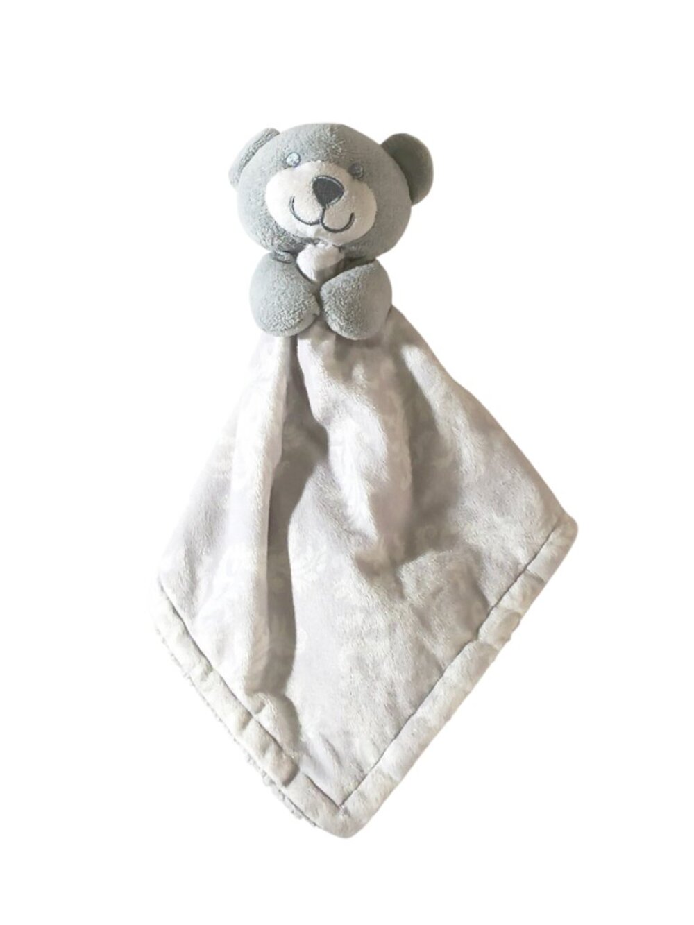 Little Beginnings Gray Bear White Paisley Lovey Security Blanket 14"